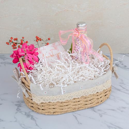 Caleihd ZP127G-WHITE Crinkle Cut Paper Shred Packing Grass Cushion Paper Streamer For Christmas Wedding Birthday Bridesmaid Engagement Craft Gift Boxes Bags Basket Filler Decoration 4.5Oz White thumb #3