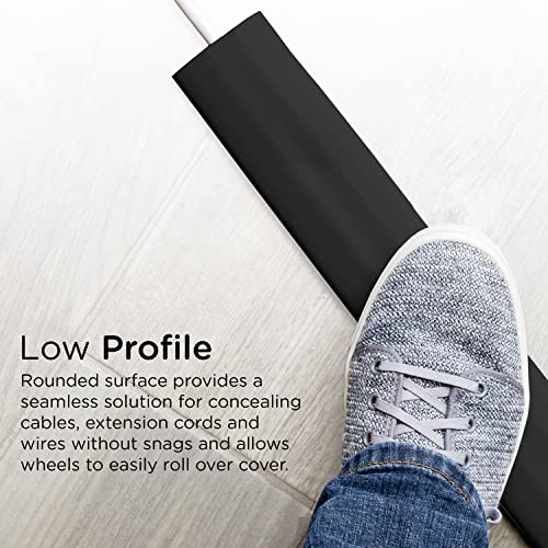 Cordinate 6 Ft Cord Cover Floor, Cord Protector, Cord Management, Cord Concealer, Cable Hider And Cable Raceway, Extension Cord Cover, Black, 43003 #TOP4