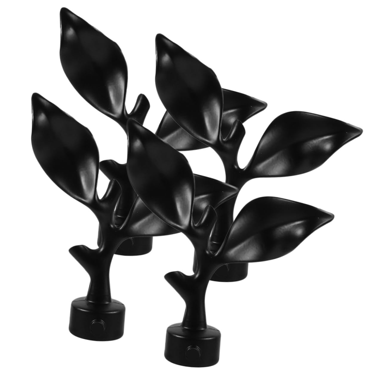 STOBAZA 4Pcs Leaf Design Curtain Pole End Caps Decorative Wrought Iron Rod Head Plug Stylish Home Decor for Roman Rods and Elegant Finials