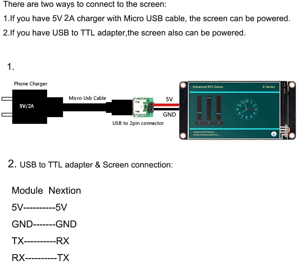 Miniatura 6 de Módulo de pantalla táctil mejorado Nextion 7.0 '' 7 pulgadas HMI pantalla táctil TFT LCD Panel 800x480 32MB Flash (NX8048K070)