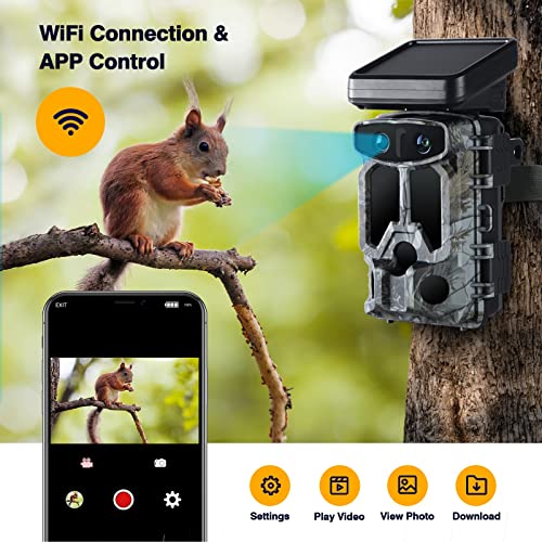 Solar Powered Trail Camera Wifi 4K 30Fps 60Mp Dual Lens Wildlife Camera With Night Vision Motion Activated Hunting Game Camera For Wildlife Monitoring #TOP5