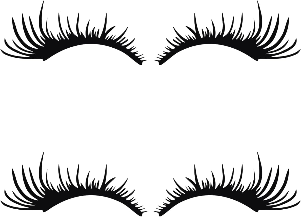 Car Eyelashes for Headlights, Black Car Lashes Sticker Funny Car Headlight Eyelashes Vehicle Body Sticker Windshield Decal for Vehicle Exterior Decoration