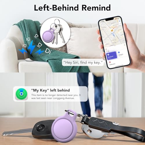 Image of Air Tracker Tags-1 Pack, 2025 New [Apple MFi Certified], Bluetooth Tracker Work with Apple Find My (iOS Only), Replaceable Battery Last 1 Years,Item Finder for Luggage /Key /Suitcase,Lotus Root Pink
