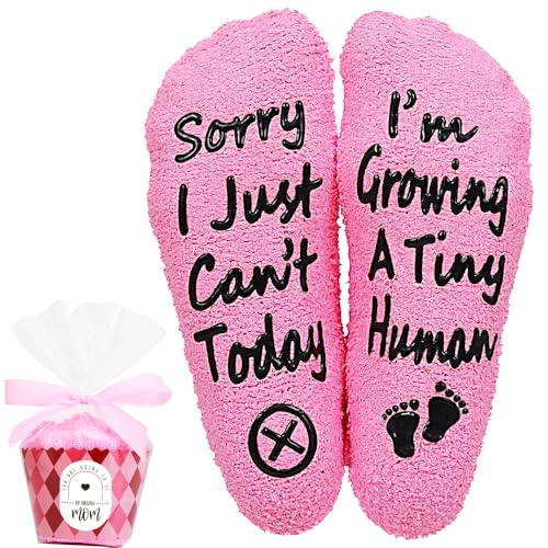 Hälliiiäik pregnancy gifts new mom gifts for women mom to be mothers day gift Growing a tiny human socks pregnant mom gifts