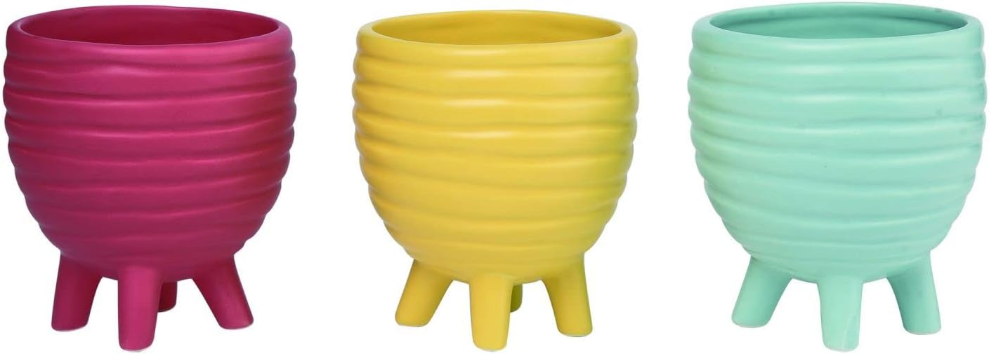 Transpac Dolomite Stacked Rings Planter, Set of 3