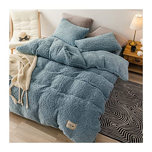 Courtepointe d'hiver lit bleu couvre litière cachemire d'agneau
