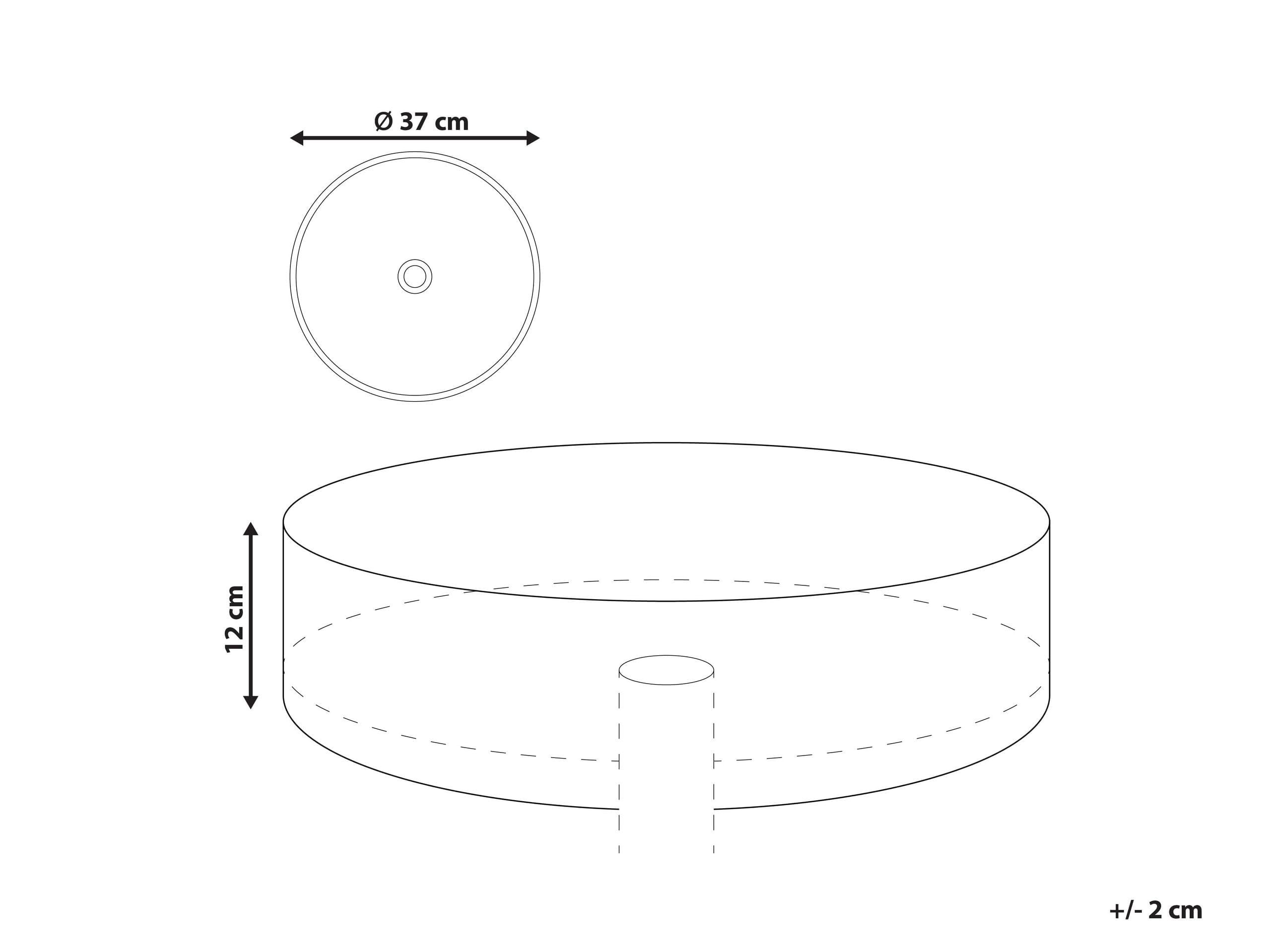 Umywalka łazienkowa nablatowa ceramiczna matowa okrągła 37 cm różowa Gudar