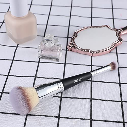 Foundation Brushes,Energy Makeup Brushes Dual-Ended Foundation Brush Concealer Brush Perfect For Any Look Premium Luxe Hair Rounded Tapered Flawless Brush Ideal For Liquid, Cream, Powder,Blending, Buffing,Concealer #TOP6