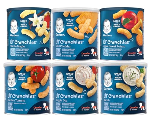 Gerber Snacks for Baby Lil’ Crunchies Baked Grain Snack Variety