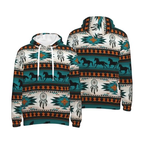 Sweat à capuche homme imprimé cheval EdWal pull sport décontracté - 7