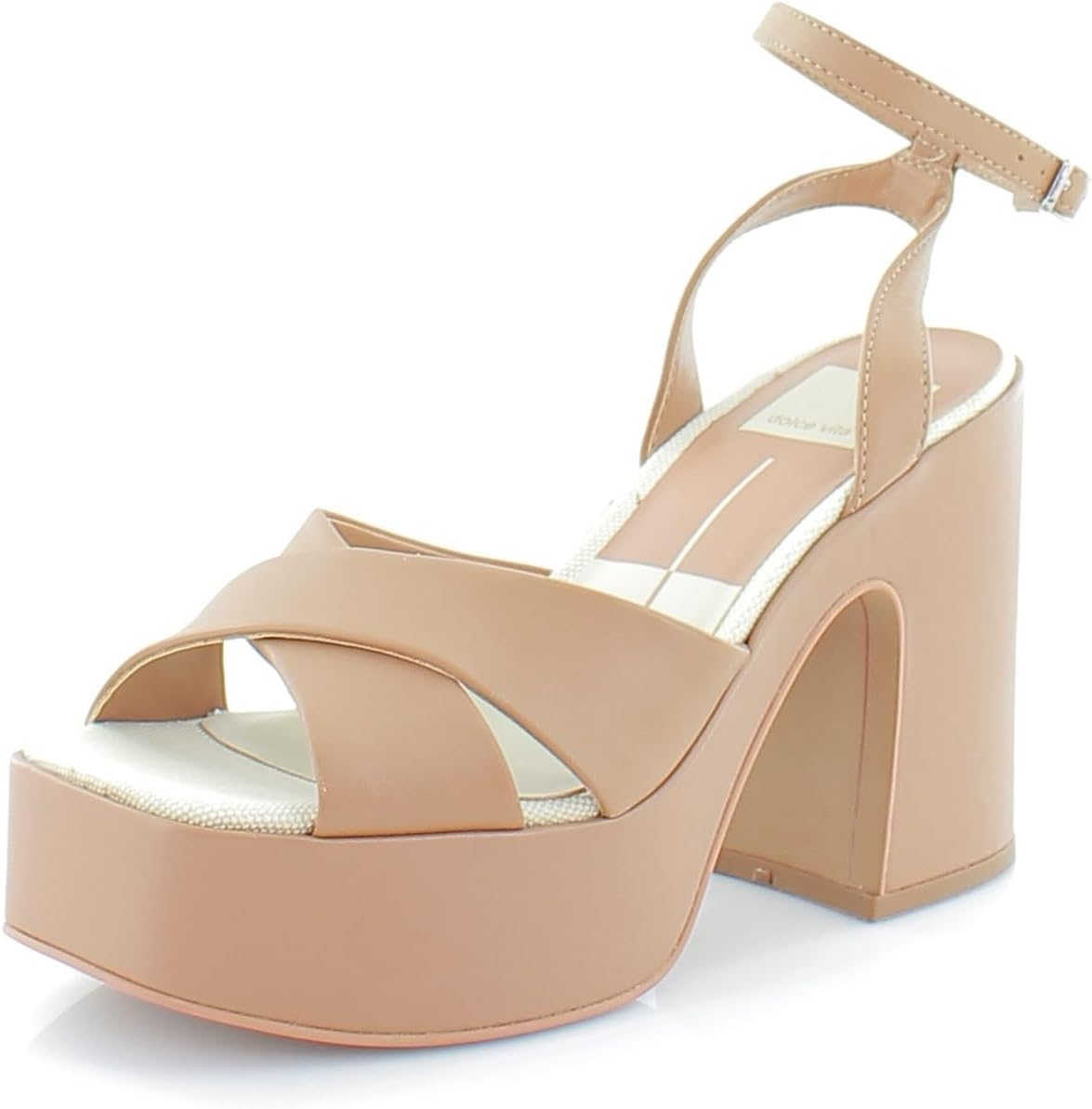 Dolce Vita Women's WESSI Heeled Sandal, Caramel Leather, 8