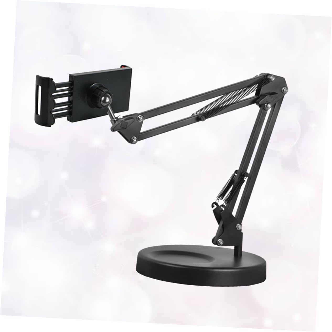 Didiseaon Soporte Móvil de Brazo Articulado Metálico con Base de Clip para Escritorio Giratorio Compatible con Teléfono y Tableta Soporte Multifuncional para Fotografía y Vídeo Negro
