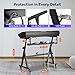 CAHAYA Keyboard Stand Piano Wheels - Adjustable Digital Piano Stand with Cable Management Tray and Wheels Z Style Heavy Duty Portable Folding Adjustable Piano Stand Fits 54-88 Key Electric Pianos
