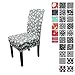 Trimming Shop Noir Court Chaise Housse avec Floral Design pour Chiavari, Dîner,Mariage,Banquet Chaises,Étirables et Elastique Amovible Protection Housse, 1pc - Gris