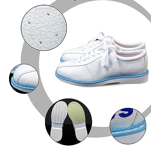 Bowling Shoes Men Women Indoor Anti-Slip Wear-Resistant Lightweigh Bowling Shoes Comfortable Breathable Classic Beginner for Bowling Alley bowling shoes ( Color : White , Size : 14 Women/12.5 Men )2