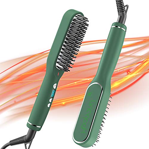 Professional Hair Straightener Brush with 5 Heat Level Anti-Scald 30s Ceramic Heating Portable Hot-air Brush Comb Auto Off Function for Hair Straighten Styling in Home Travel(Green) Professional Hair Straightener Brush with 5 Heat Level Anti-Scald 30s Ceramic Heating Portable Hot-air Brush Comb Auto Off Function for Hair Straighten Styling in Home Travel(Green)