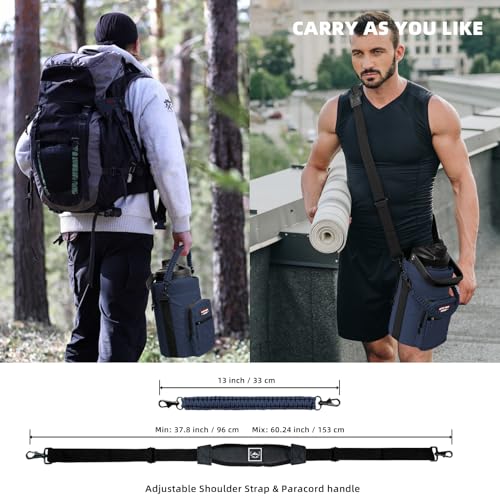 Image of NATURE PIONEOR Neoprene Insulated Water Bottle Holder with Shoulder Strap for Half Gallon 64OZ / One Gallon 128OZ Sports Water Jugs Bottles, Carrier /Pouch Sleeve for Outdoor Camping, Hiking, Fishing