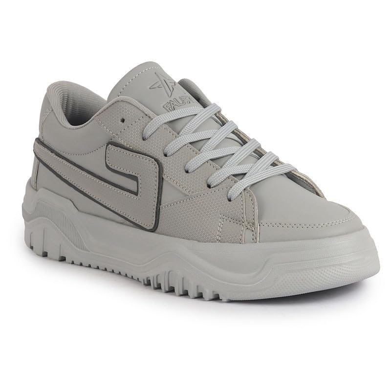 Image of FAUSTO Men's Low Top Chunky Lace-Up Sneaker Shoes|Low Ankle Casual Shoes|All Day Comfortable Sneakers