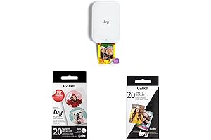 Canon Ivy Mini Mobile Photo Printer with Zink Photo Paper and Sticker Paper