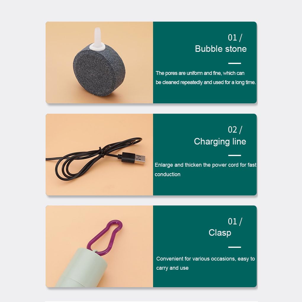 Bomba de oxígeno para acuario de agua dulce y salada, aire para dormitorio, estanque, aireador, interior, bolsa de accesorios de repuesto