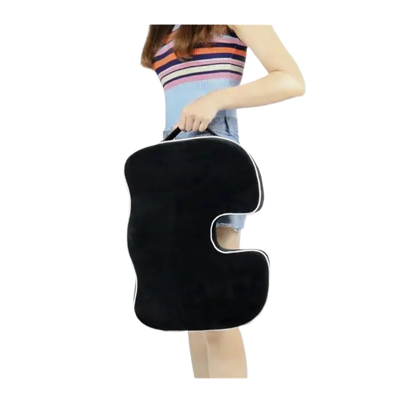Cojín para coxis Cojín ortopédico para Asiento de Coche, Silla de Oficina cómoda para aliviar el Dolor de Espalda, ciática, coxis, Espuma viscoelástica Cojín de Asiento(Color:Black)
