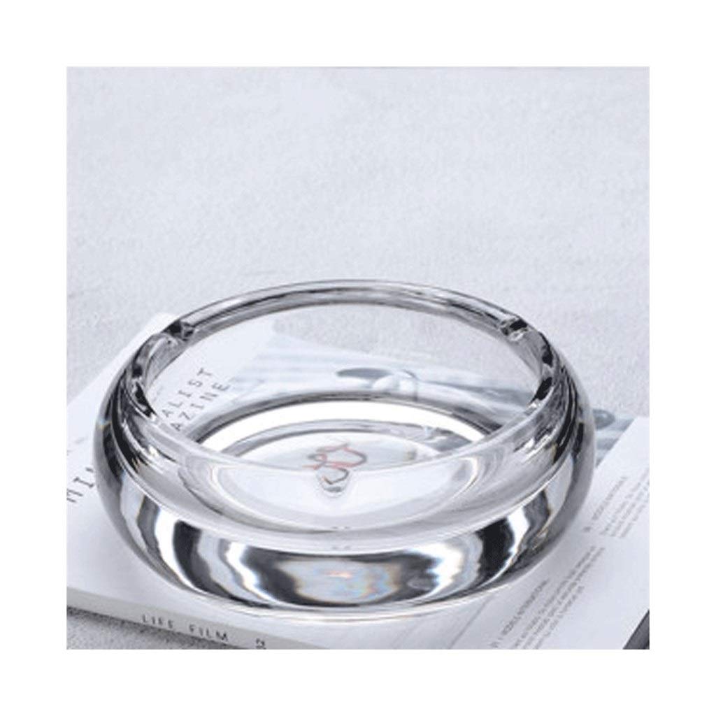 sdneNest Aschenbecher aus Kristall, enthält ein Kissen, beschichtetes Design, winddicht, runder Aschenbecher für den Haushalt, schöne Tischdekoration, Bastelaschenhalter, transparente Farbe