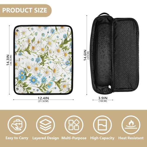 Bolsa de viaje y tapete resistente al calor para herramientas de cabello Beautiful Chrysanthemum, organizador para planchas, rizadores y accesorios de cuidado capilar miniatura 4