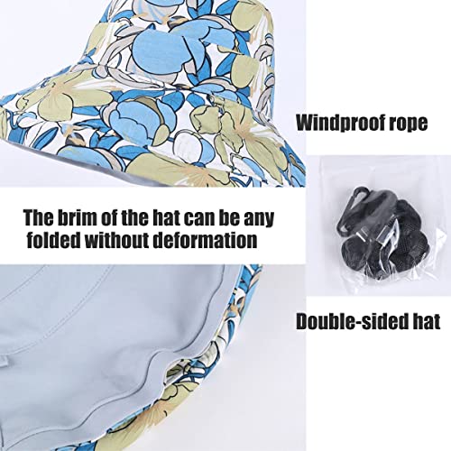 Tandarui Chapéu bucket feminino reversível embalável, chapéus de sol de praia para mulheres FPS 50+