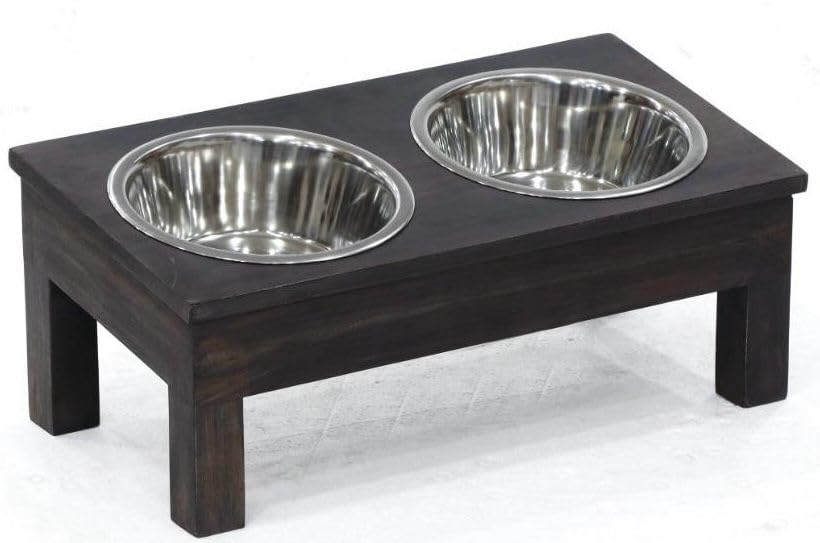 MAGIC PET STORE Acacia Wooden Pet Diner with Stainless Steel Pet Bowl | Double Feeding Bowl Diner with Elevated Stand for Providing Food and Water to Beloved Dog, Puppies & Cats (11001-Medium) (B0CRR5LMC6) Amazon Price History, Amazon Price Tracker