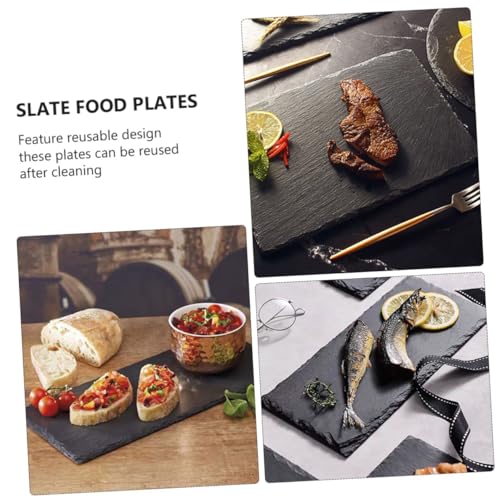 Platos para sushi y postre con diseño negro PRETYZOOM miniatura 4