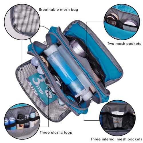 Image of WANDF Travel Toiletry Bag for Men, Small Dopp Kit for Toiletries | Water-Resistant Fabric, Travel Bag for Toiletries, Compact Storage, Shaving Accessories, Weekend Trips
