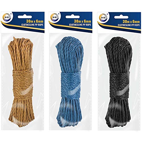 DID MULTIPURPOSE WASHING LINE PP ROPE 30M ASSORTED COLOURS