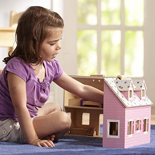 Melissa & Doug Fold & Go Dollhouse | Dollhouses & Dolls | Play Sets | 3+ | Gift for Boy or Girl