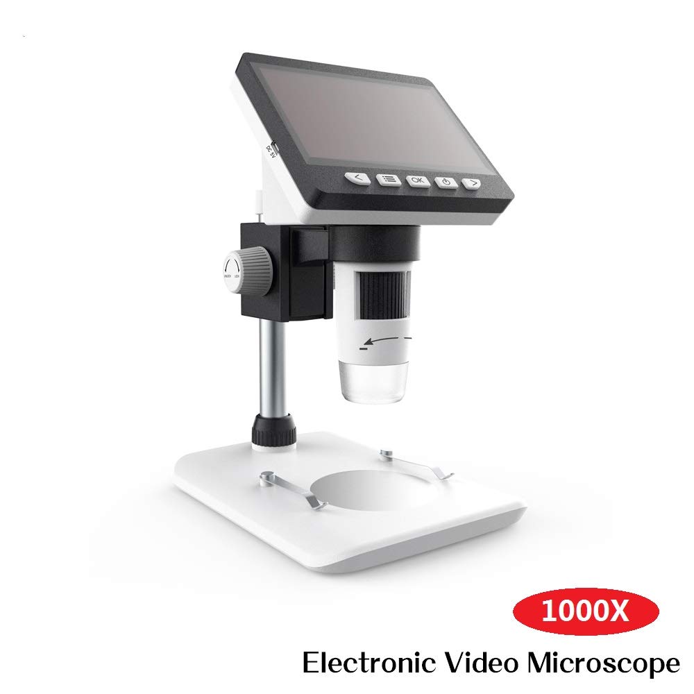 Microscopio Digital LCD Portátil De 4,3 Pulgadas, Microscopio De Escritorio USB De 1000 Aumentos, Soporte Led Ajustable, Batería De Litio, para Niños, Laboratorio, Joyerí