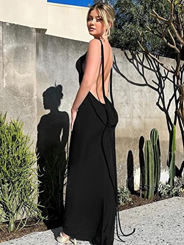 Womens Summer Backless Bodycon Dress Halter Cowl Neck Slip Spaghetti Strap Sexy Cocktail Party Maxi Dresses4