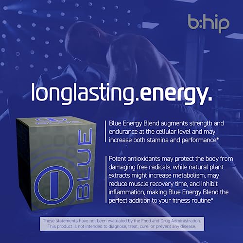 Image of bHIP - Blue Energy Blend (Strong) - Energy Drink Mix - 30 Servings | Has Amino Acids, Guarana, Green Tea Extract, and Ginseng to Support Energy and an Active Lifestyle for Daily Energy Support