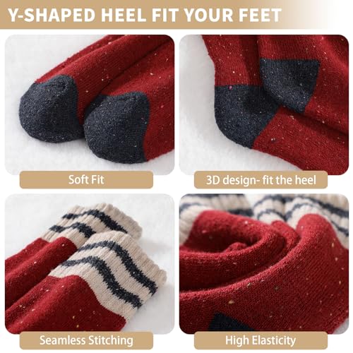 Wool Socks for Women - Womens Wool Socks Winter Sock for men Warm Thick Knit Soft Vintage Casual Crew Sock4