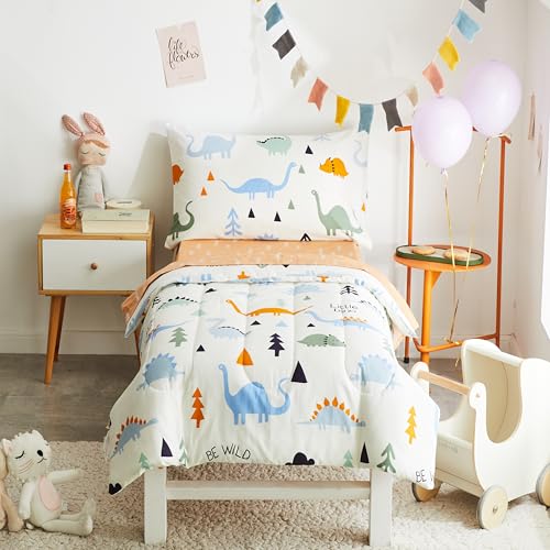 Joyreap 4-Piece Cotton Toddler Bedding Set – Dinosaur Theme