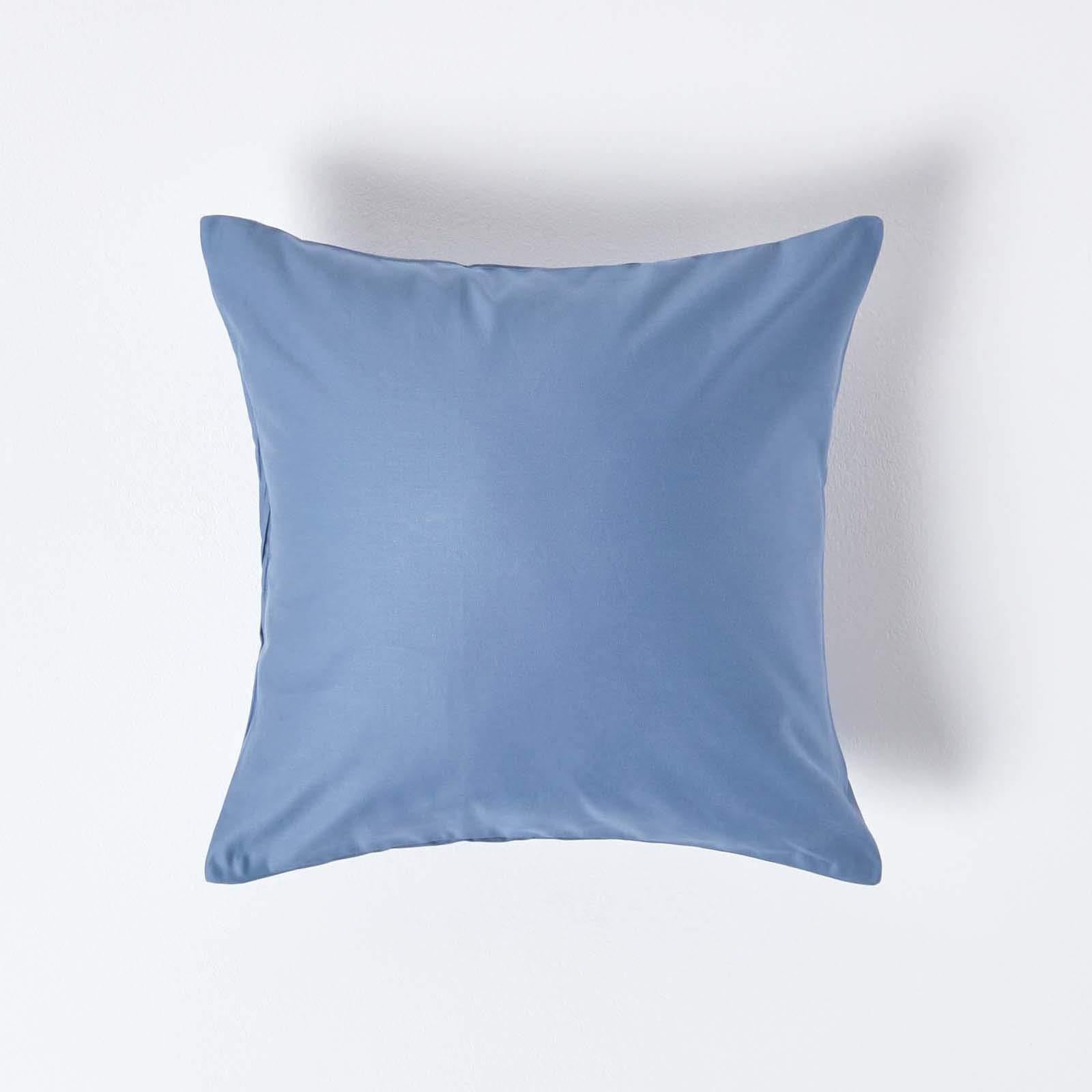 Homescapes Airforce Blue 1000 Thread Count Egyptian Cotton Blue 40 X 40 Cm Pillowcase Euro Size Luxury Pillow Case Pack Of 2