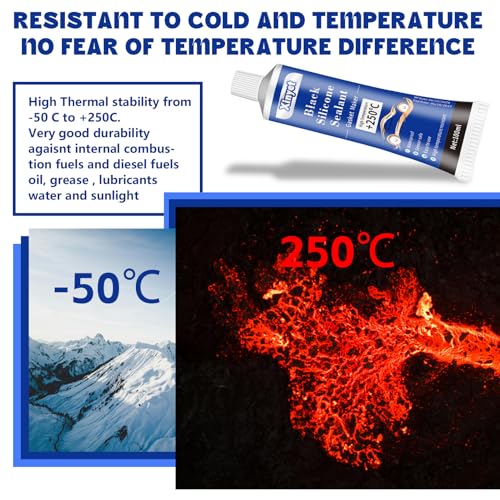 Xinyet Dichtmasse Motor Black, Motordichtmasse Schwarz, Silikon Dichtmasse, Getriebe Motor Dichtung Ölwanne, Dichtungs-Additiv, Regeneriert Dichtungen