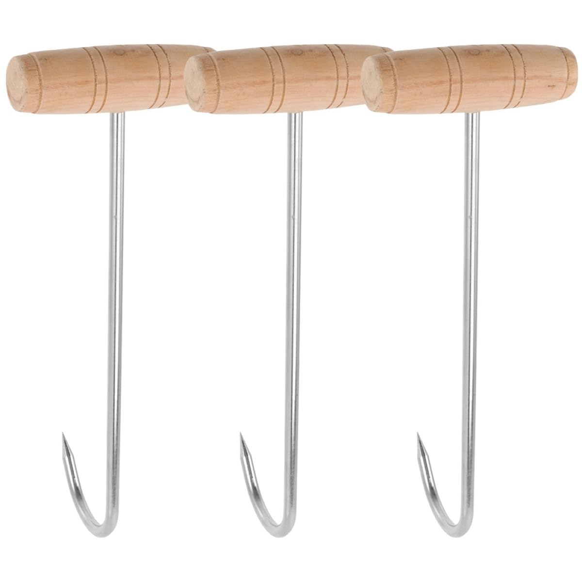 Ganci per Stivali Resistente e Confortevole Manico in Legno e Acciaio Inossidabile Set da 3 Accessorio Pratico per Calzascarpe da Usare