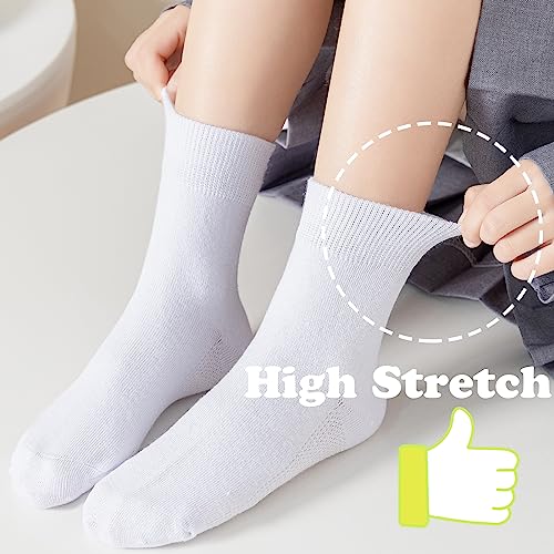 Mini Angel Boys Girls Crew Socks - Seamless Cotton Kids School and Dress Socks - 6 Pairs3