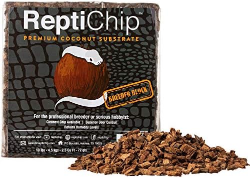 ReptiChip Compressed Coconut Chip Substrate for Reptiles 72 Quart Coco Chips Brick Bedding (1 Breeder Block)
