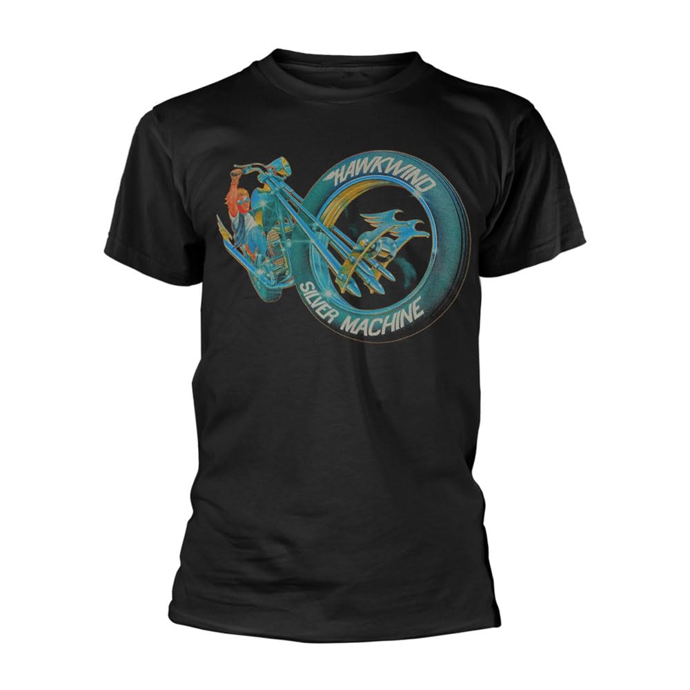 Plastichead Hawkwind Silver Machine Band Logo T Shirt M