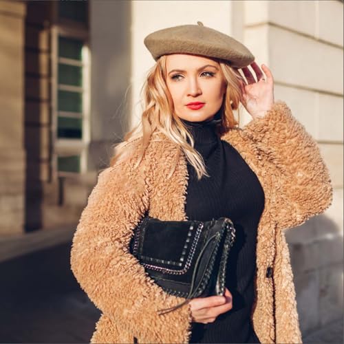 Image of Jolbndcv 6PCS Beret, French Beanie, Outdoor, Winter, Fashion Lady Hat | One Size Fits Most,Solid Color,Stretchable,for All Season