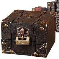 Amazon｜木製収納ボックス – キー付きヴィンテージトレジャーロック