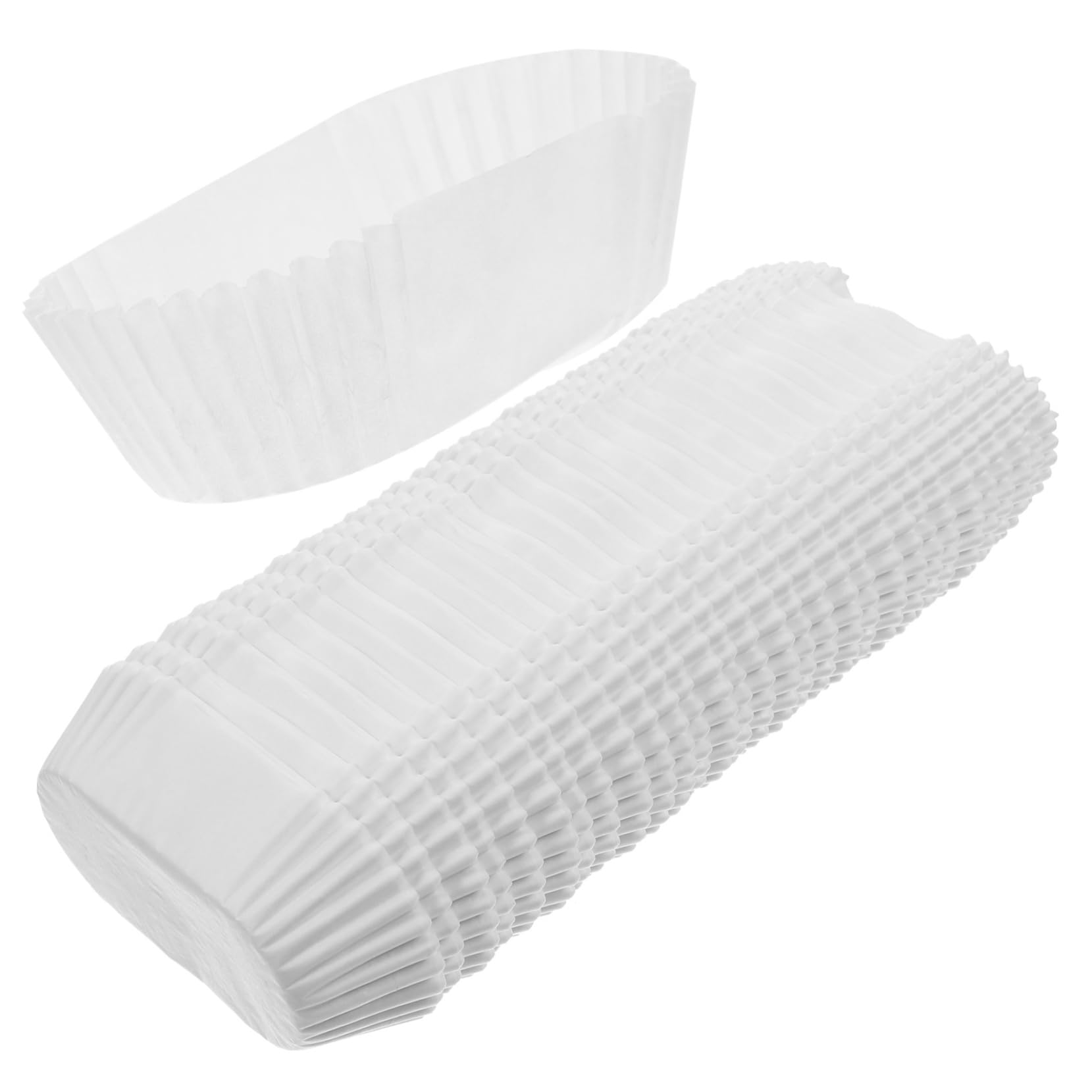 MAGICLULU 4 Stück Kuchen Tassen Cupcake-Becher Pappbecher zum Backen Backpapierbecher Cupcake-Liner Form Oval Backförmchen aus Muffinpapier Muffinförmchen aus Papier Weiß