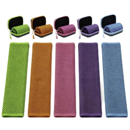 5 Stück Kühlendes Handtuch Kühltuch Mit Aufbewahrungsbox Kühltücher Für Nacken Und Gesicht Schnelltrocknende Schweiß Absorbieren Kühlhandtuch Cooling Towel Für Fitnessstudio Yoga Sport laufens