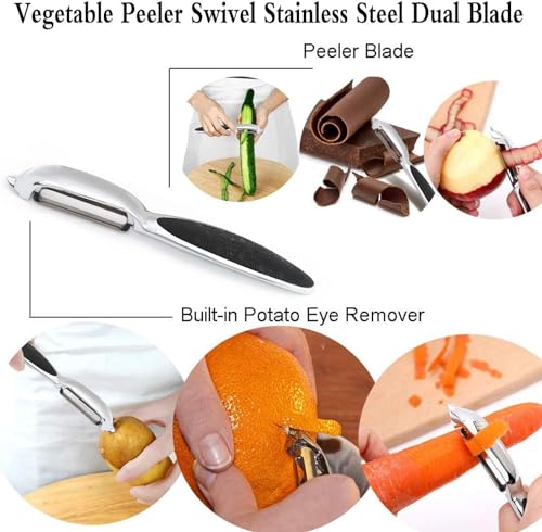 Potato Peelers Vegetable Peeler - Premium Stainless Steel Y-Shaped Rotatable Multifunctional Apple Peeler, Good Grip & Durable Peeling Tool for Kitchen, Vegetables, Fruits - Image 5