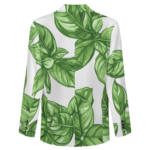 Basil Leaves Classic Suits Blazer for Men Business Tuxedo Jacket Sport Coat Two Buttons4